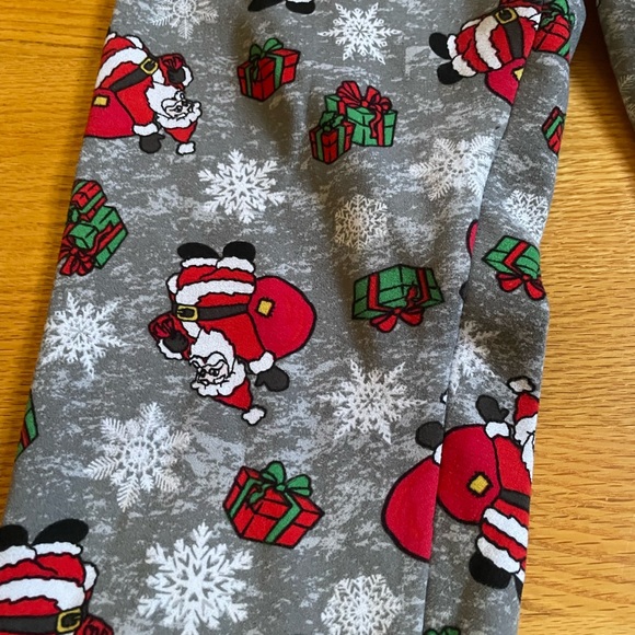 (M) Fleece Santa Christmas Leggings/Pajamas - Picture 2 of 3